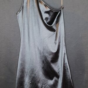 Better Be Silver One Shoulder Slip Dress